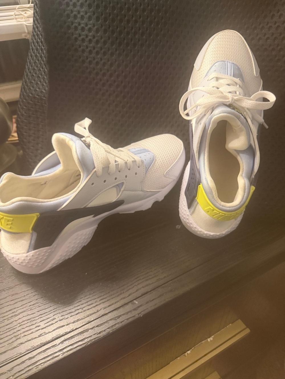 Nike Kids Sneakers in White, Light Blue & Yellow Accent